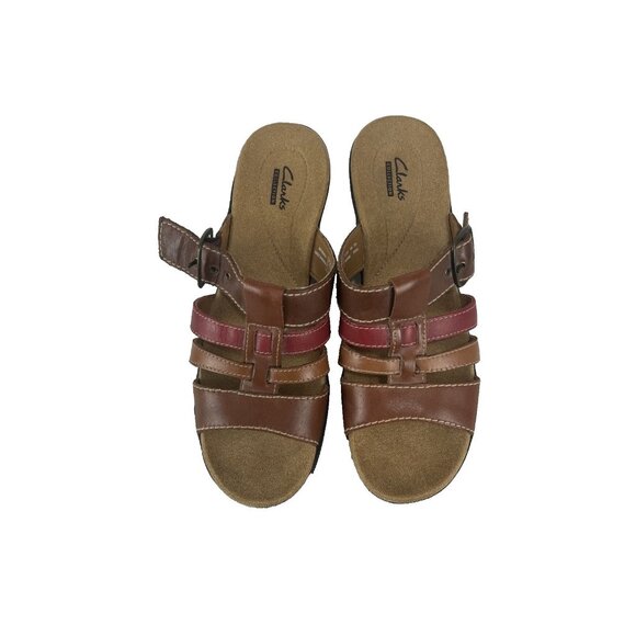 Clarks Leather Step-In Stappy Sandles Womens Size 8 - Picture 1 of 9